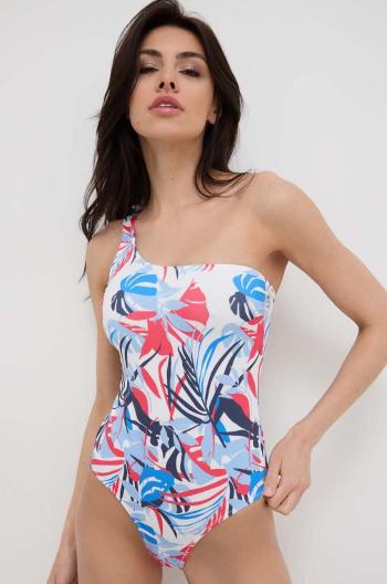 Jednodílné plavky Pepe Jeans LEAF ASY SWIMSUIT červená barva, měkký košík, PLB10496