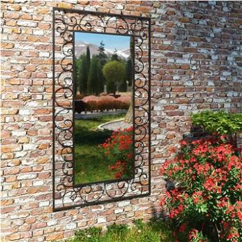 Zahradní nástěnné zrcadlo obdélníkové 60 x 110 cm černé (275610)