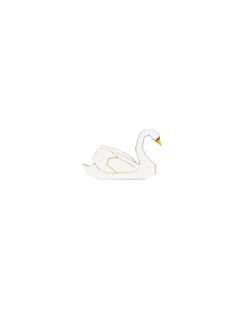 Brož White Swan Brooch ze dřeva