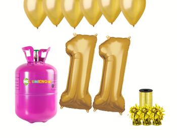 HeliumKing Helium párty set na 11. narozeniny se zlatými balónky