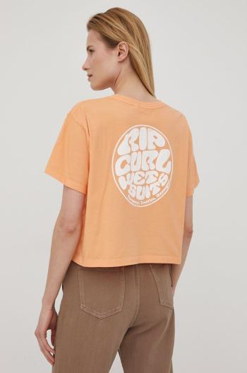 Bavlněné tričko Rip Curl oranžová barva