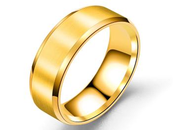 Ziskoun Prsten z broušeného titanu - zlatý SR217 Velikost: 6