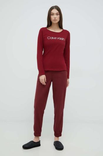 Pyžamo Calvin Klein Underwear vínová barva