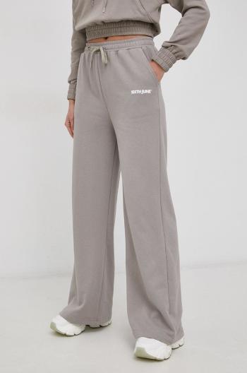 Bavlněné kalhoty Sixth June dámské, šedá barva, hladké