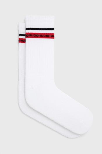 Ponožky HUGO (2-pak) pánské, bílá barva