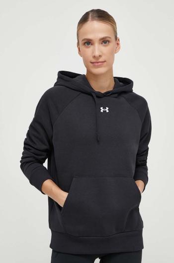 Mikina Under Armour dámská, černá barva, s kapucí, hladká, 1379500