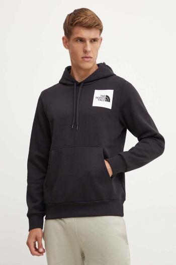 Mikina The North Face Fine Hoodie pánská, černá barva, s kapucí, s potiskem, NF0A89EUJK31