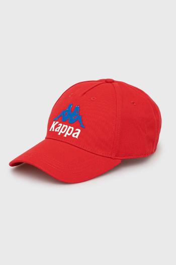 Bavlněná čepice Kappa červená barva, s aplikací