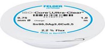 Pájecí cín Felder Löttechnik ISO-Core "Ultra Clear" SAC305, cívka, 0.75 mm