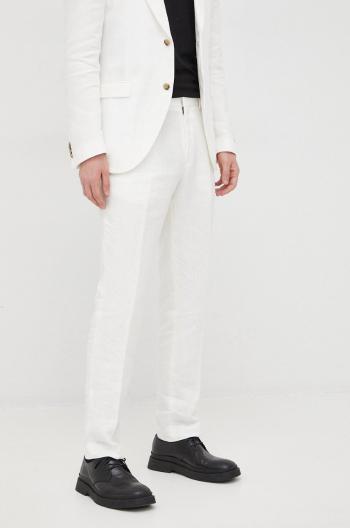Plátěné kalhoty Tiger Of Sweden pánské, bílá barva, jednoduché