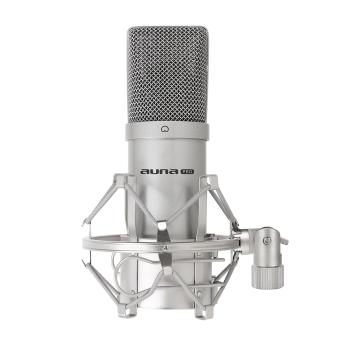 Auna Pro Kondenzátorový mikrofon auna Pro MIC-900S, USB, stříbrný