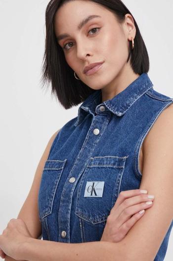 Džínová košile Calvin Klein Jeans dámská, regular, s klasickým límcem, J20J223689