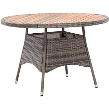  Zahradní stůl šedý 115 x 74 cm polyratan a akáciové dřevo (46071)