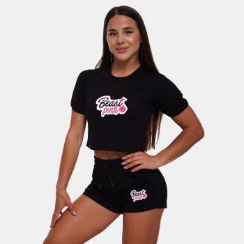 Dámské tričko CropTop Black XS - BeastPink