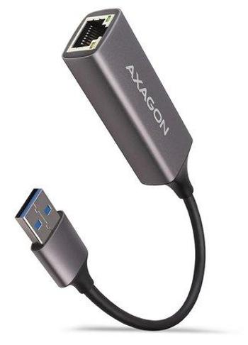 AXAGON ADE-TR, USB-A 3.2 Gen 1 - Gigabit Ethernet síťová karta, auto instal, titanově šedá, ADE-TR
