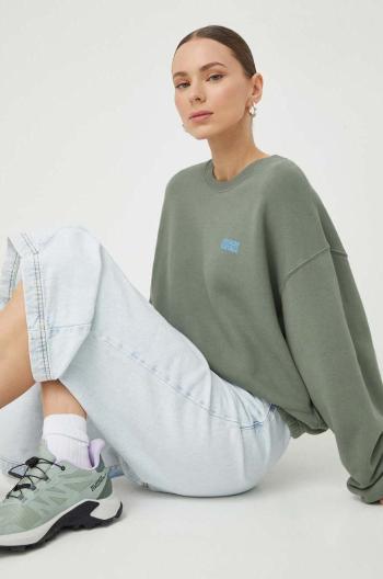 Mikina American Vintage SWEAT ML COL ROND dámská, zelená barva, hladká, IZU03AE24