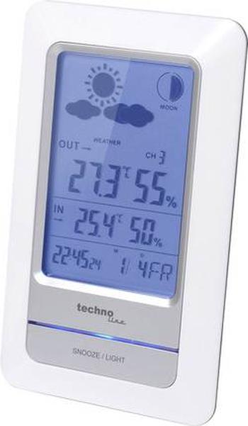 Digitální bezdrátová meteostanice Techno Line WS 6740, Max. dosah 50 m, bílá, stříbrná