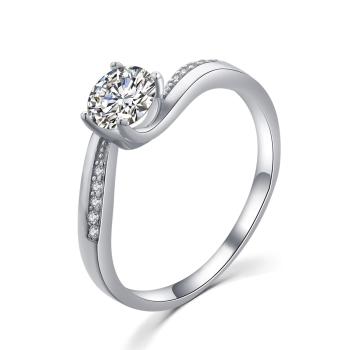 MOISS Elegantní stříbrný prsten s čirými zirkony R00005 58 mm