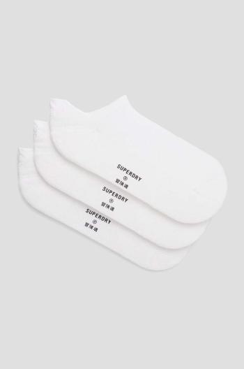 Ponožky Superdry 3-pack dámské, bílá barva