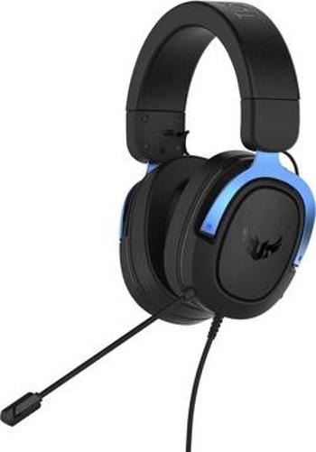 Asus TUF H3 herní headset na kabel přes uši, jack 3,5 mm, černá, modrá