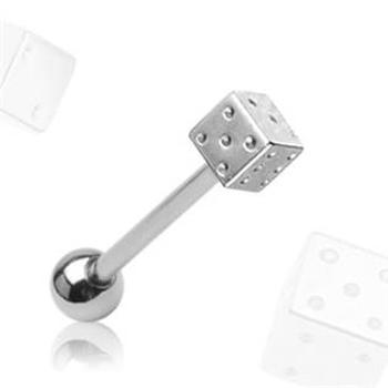Šperky4U Piercing do jazyka - hrací kostka - PJ01061