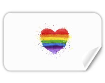 Samolepky obdelník - 5 kusů Rainbow heart