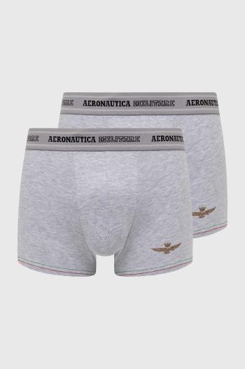 Boxerky Aeronautica Militare 2-pack pánské, šedá barva, AM1UBX004