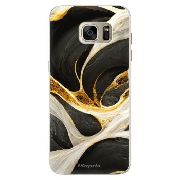 Silikonové pouzdro iSaprio - Black and Gold - Samsung Galaxy S7 Edge