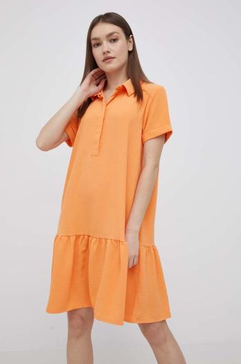 Šaty JDY oranžová barva, mini, áčková