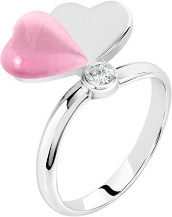 Morellato Romantický stříbrný prsten s kočičím okem Cuore SASM12 56 mm