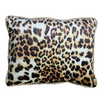 Sametový polštář s motivem leopardí kůže a zlatým krouceným lemováním - 45*35*10cm DCHKLZW