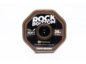 RidgeMonkey Šňůrka RM-Tec Rock Bottom Tungsten Coated Soft 25lb 10m - Camo Brown