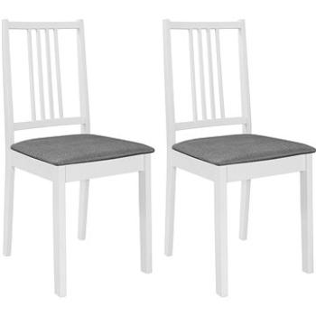 Jídelní židle s poduškami 2 ks bílé masivní dřevo (247636)