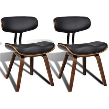 Jídelní židle 2 ks ohýbané dřevo a umělá kůže (241054)
