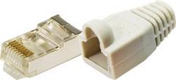 Propojovací konektor RJ45 LogiLink MP0011, zástrčka rovná, 100 ks, šedý