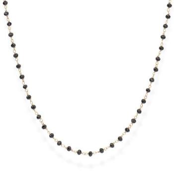 Amen Nadčasový pozlacený náhrdelník s černými krystaly Romance CLRN45