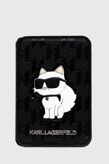 Magnetický obal na karty Karl Lagerfeld černá barva