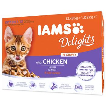 Kapsička IAMS Delights kitten kuře v omáčce multipack (12x85gr) 1020 g