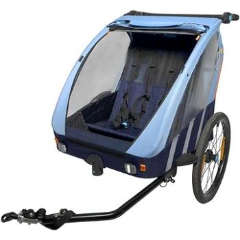 Trailblazer dětský kombinovaný vozík za kolo + kočárek pro 2 děti - modrý (05-CSK80-MO)