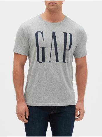 Šedé pánské tričko GAP Logo v-ss corp