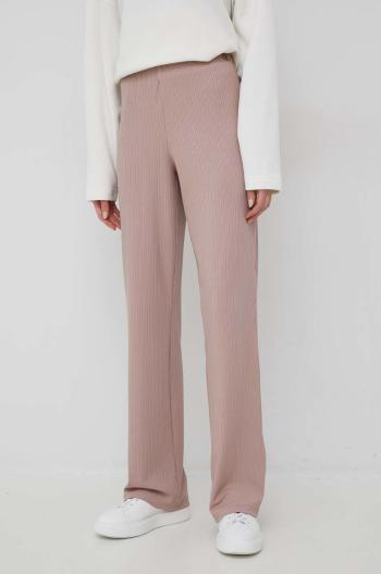 Kalhoty Calvin Klein Jeans dámské, fialová barva, široké, high waist