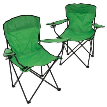 Divero Sada 2 ks skládacích židlí – tmavě zelené
