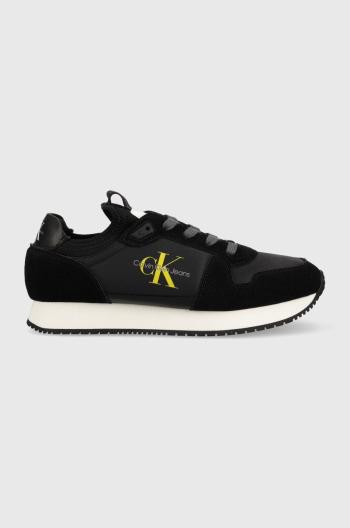 Sneakers boty Calvin Klein Jeans Runner Sock Laceup černá barva