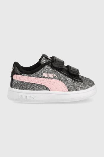 Dětské sneakers boty Puma Smash V2 Glitz Glam stříbrná barva