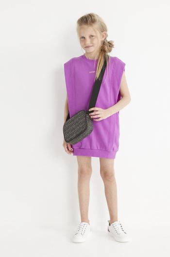 Dívčí šaty Dkny fialová barva, mini, jednoduchý