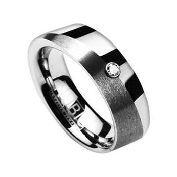 NUBIS® Dámský snubní prsten wolfram - zirkon, šíře 6 mm, vel. 50 - velikost 50 - NWF1048-Zr-50