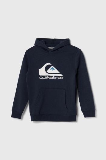 Dětská mikina Quiksilver BIG LOGO tmavomodrá barva, s kapucí, s potiskem