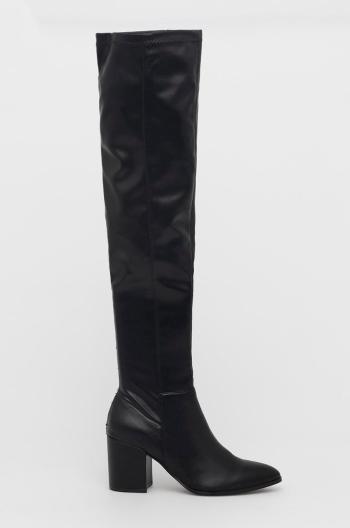 Kozačky Steve Madden Jacey dámské, černá barva, na podpatku