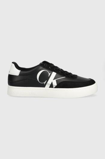 Kožené sneakers boty Calvin Klein Jeans CLASSIC CUPSOLE LACEUP MIX LTH černá barva, YM0YM00713