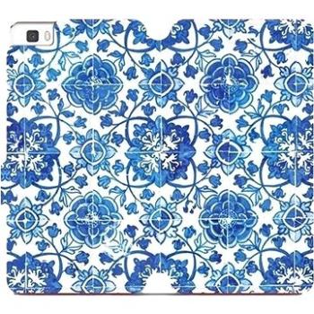 Flipové pouzdro na mobil Huawei P8 Lite - ME05P Modré dlaždice s květy (5903226207572)